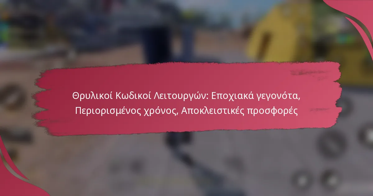 Θρυλικοί Κωδικοί Λειτουργών: Εποχιακά γεγονότα, Περιορισμένος χρόνος, Αποκλειστικές προσφορές