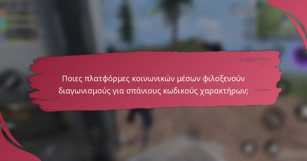 Ποιες πλατφόρμες κοινωνικών μέσων φιλοξενούν διαγωνισμούς για σπάνιους κωδικούς χαρακτήρων;
