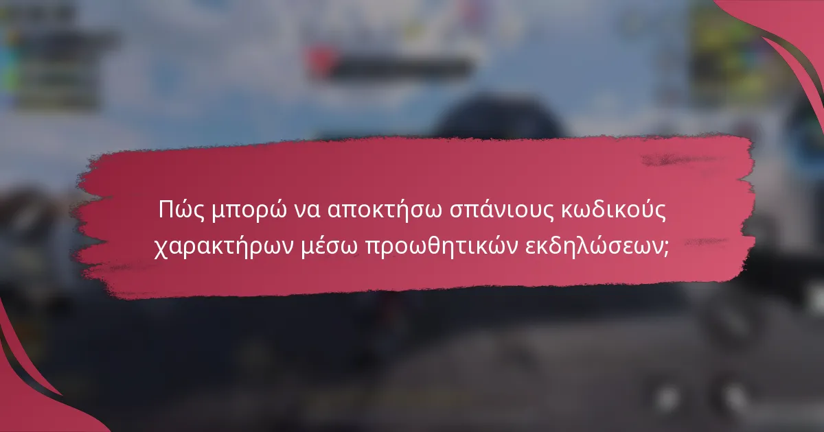Πώς μπορώ να αποκτήσω σπάνιους κωδικούς χαρακτήρων μέσω προωθητικών εκδηλώσεων;