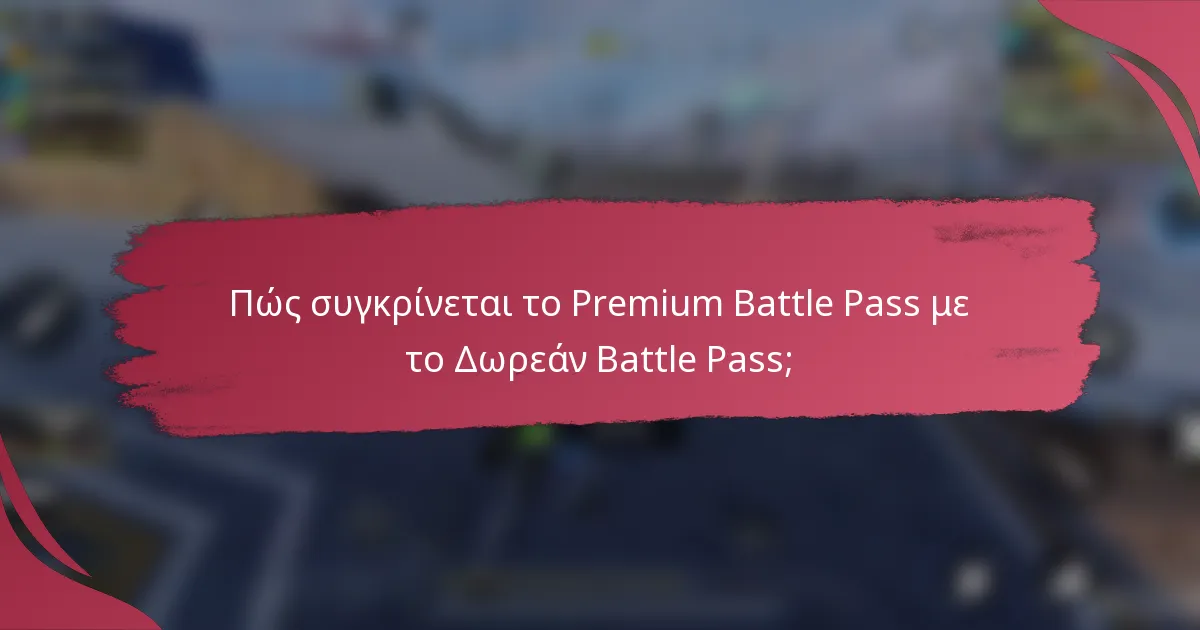 Πώς συγκρίνεται το Premium Battle Pass με το Δωρεάν Battle Pass;