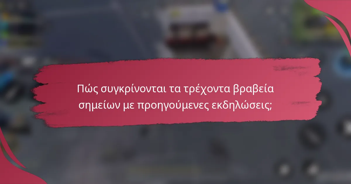 Πώς συγκρίνονται τα τρέχοντα βραβεία σημείων με προηγούμενες εκδηλώσεις;