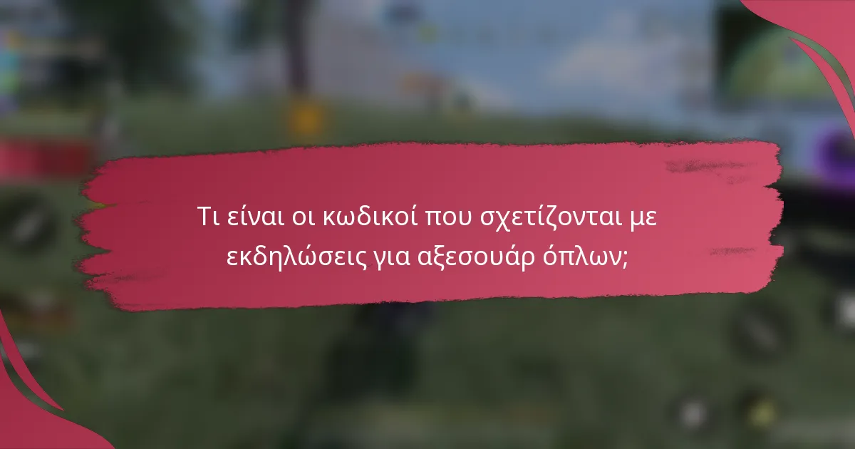 Τι είναι οι κωδικοί που σχετίζονται με εκδηλώσεις για αξεσουάρ όπλων;